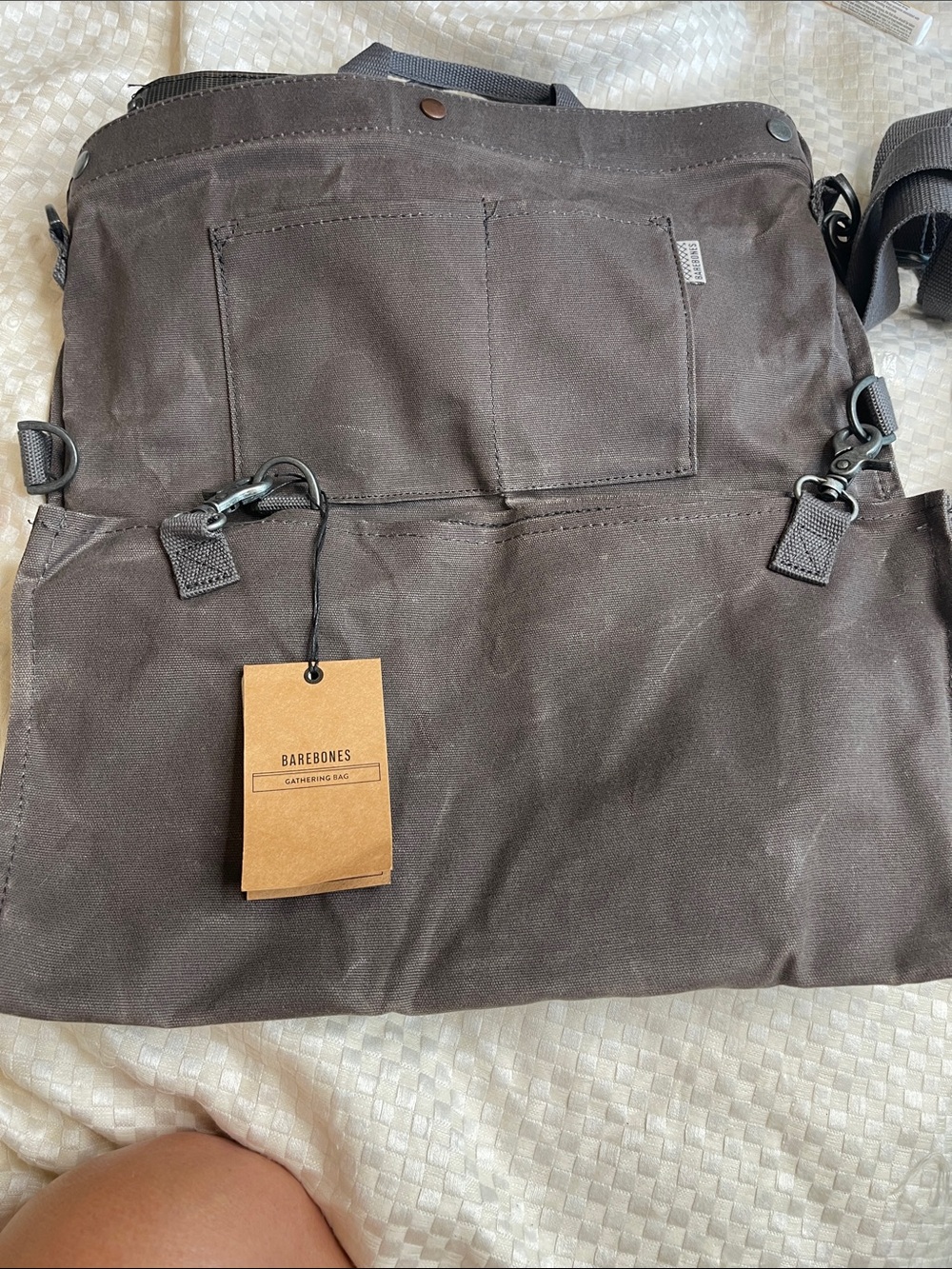 Heavy Canvas Messenger Bag - Dark Brownish/Grey Gathering bag from Anthropologie